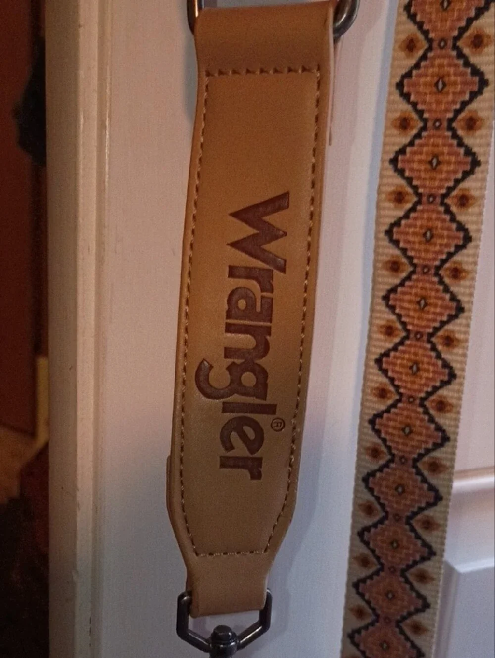 Wrangler Aztec Pattern Crossbody Bag - Tan & Orange